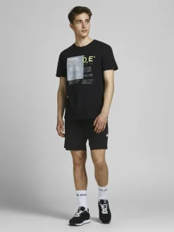 JACK & JONES Gordon Air Sweat Shorts regular fit, heren joggingbroek kort, zwart