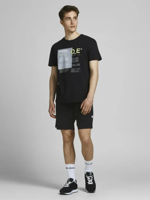 JACK & JONES Gordon Air Sweat Shorts regular fit, heren joggingbroek kort, zwart