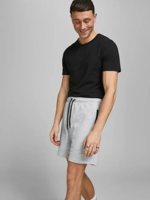 JACK & JONES Gordon Air Sweat Shorts regular fit, heren joggingbroek kort, lichtgrijs melange