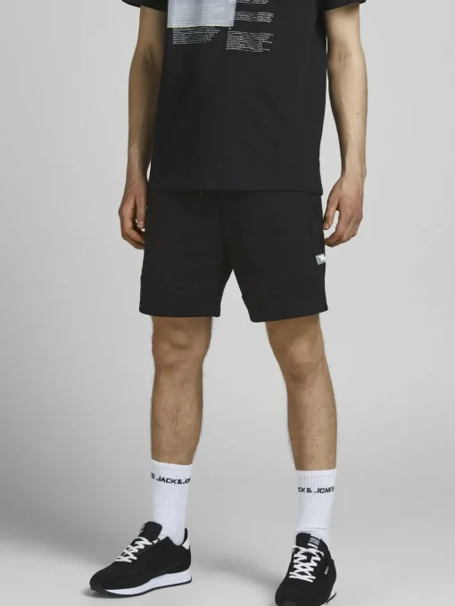 JACK & JONES Gordon Air Sweat Shorts regular fit, heren joggingbroek kort, zwart