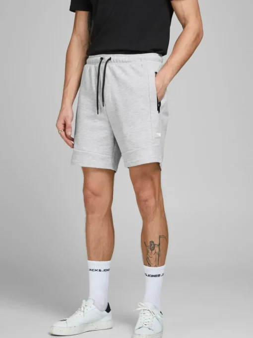 JACK & JONES Gordon Air Sweat Shorts regular fit, heren joggingbroek kort, lichtgrijs melange