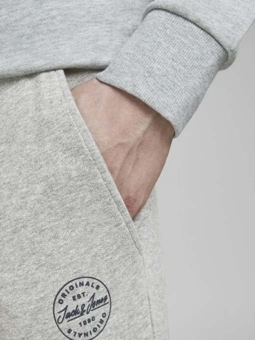 JACK & JONES Gordon Shark Sweat Pants regular fit, heren joggingbroek, lichtgrijs melange