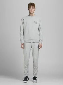 JACK & JONES Gordon Shark Sweat Pants regular fit, heren joggingbroek, lichtgrijs melange
