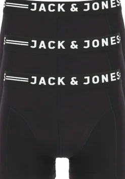 Jack & Jones heren boxers Sense trunks (3-pack), zwart met zwarte band