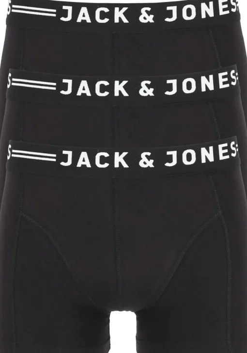 Jack & Jones heren boxers Sense trunks (3-pack), zwart met zwarte band