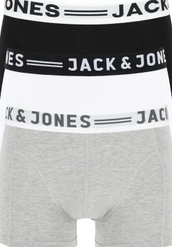 Jack & Jones heren boxers Sense trunks (3-pack), zwart - wit - grijs