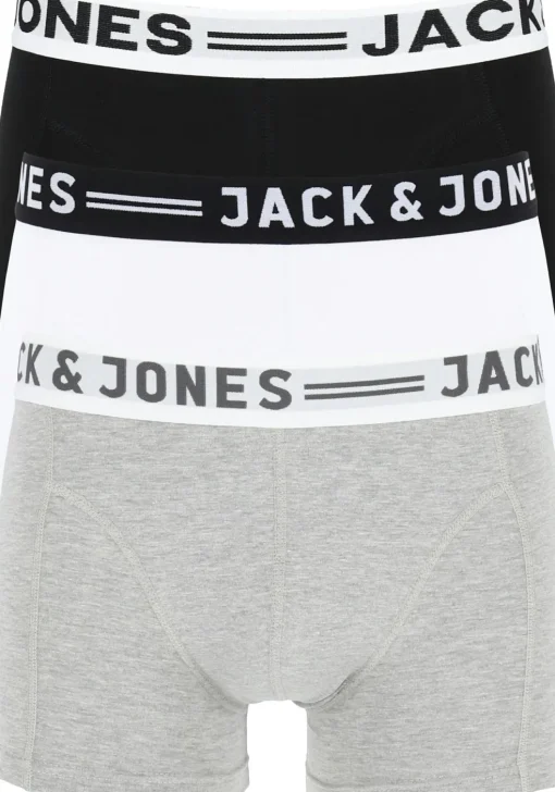 Jack & Jones heren boxers Sense trunks (3-pack), zwart - wit - grijs
