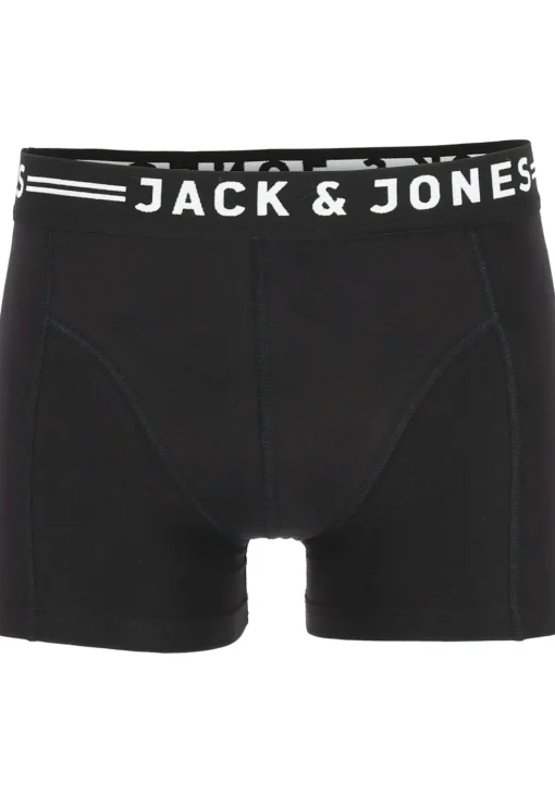Jack & Jones heren boxers Sense trunks (3-pack), zwart met zwarte band