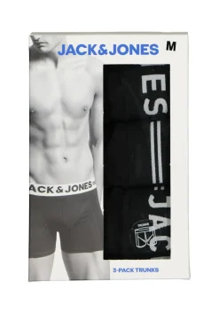 Jack & Jones heren boxers Sense trunks (3-pack), zwart met zwarte band