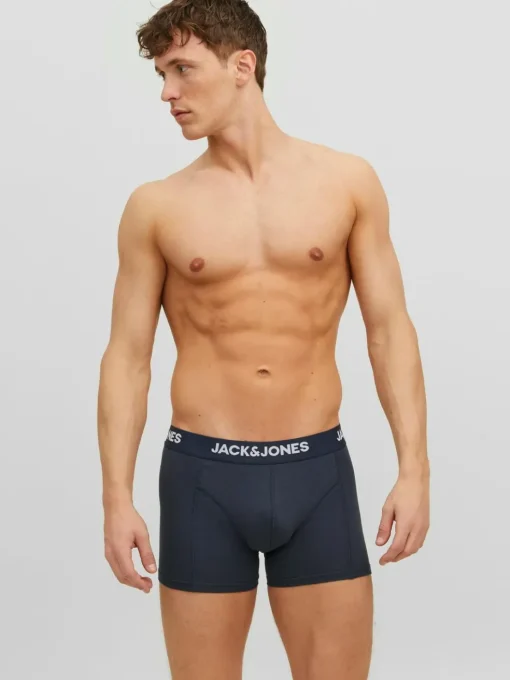 JACK & JONES Jacanthony trunks (3-pack), heren boxers normale lengte, zwart, blauw en grijs
