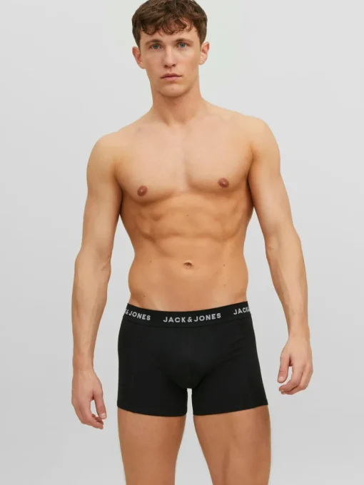 JACK & JONES Jacanthony trunks (3-pack), heren boxers normale lengte, zwart, blauw en grijs