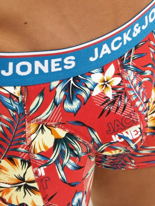 JACK & JONES Jacazores trunks (3-pack), heren boxers normale lengte, zwart, rood en blauw
