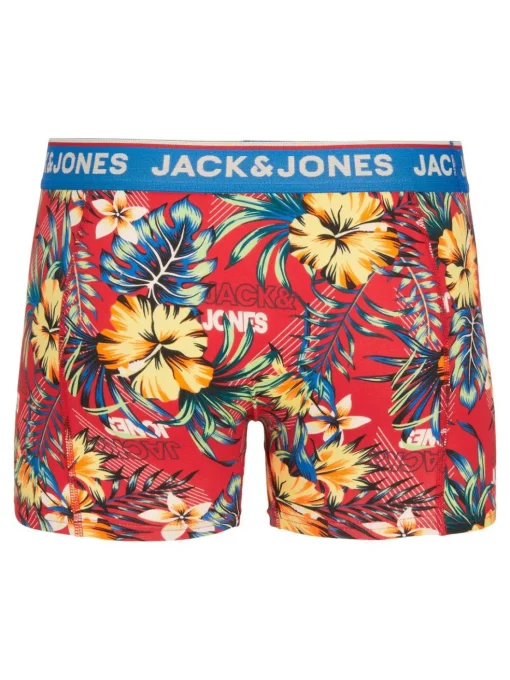 JACK & JONES Jacazores trunks (3-pack), heren boxers normale lengte, zwart, rood en blauw