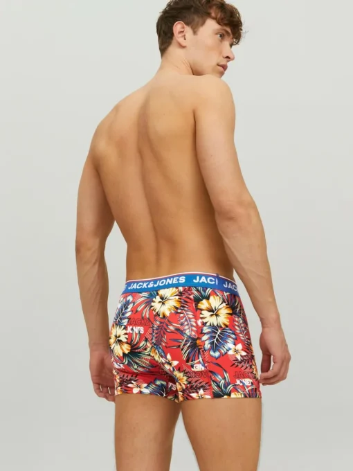 JACK & JONES Jacazores trunks (3-pack), heren boxers normale lengte, zwart, rood en blauw