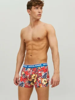 JACK & JONES Jacazores trunks (3-pack), heren boxers normale lengte, zwart, rood en blauw