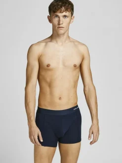 JACK & JONES Jacbasic bamboo trunks (3-pack), heren boxers normale lengte, blauw, zwart en donkerrood