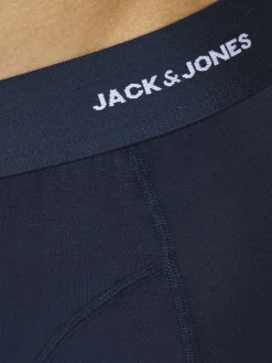 JACK & JONES Jacbasic bamboo trunks (3-pack), heren boxers normale lengte, blauw, zwart en donkerrood