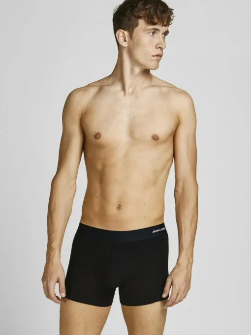 JACK & JONES Jacbasic bamboo trunks (3-pack), heren boxers normale lengte, blauw, zwart en donkerrood