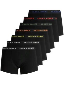 JACK & JONES Jacbasic trunks (7-pack), heren boxers normale lengte, zwart