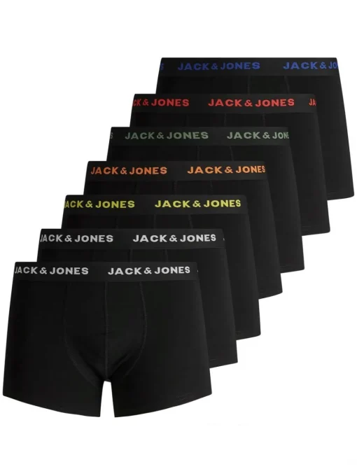 JACK & JONES Jacbasic trunks (7-pack), heren boxers normale lengte, zwart