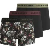 JACK & JONES Jacflower microfiber (3-pack), heren boxers normale lengte, zwart