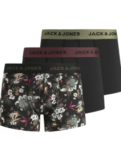 JACK & JONES Jacflower microfiber (3-pack), heren boxers normale lengte, zwart