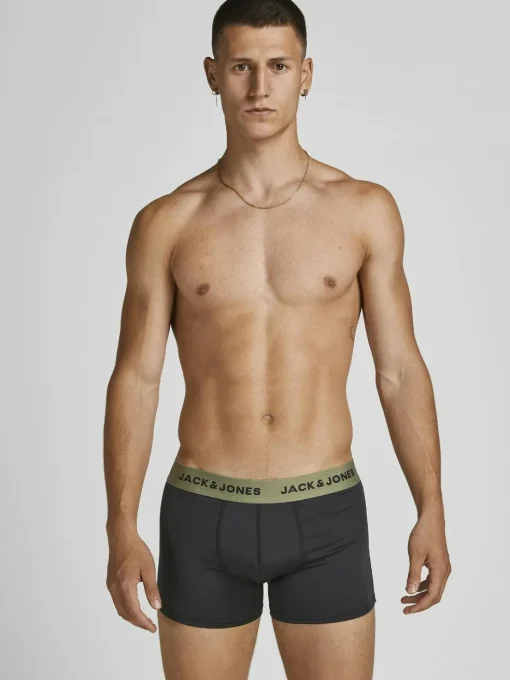 JACK & JONES Jacflower microfiber (3-pack), heren boxers normale lengte, zwart