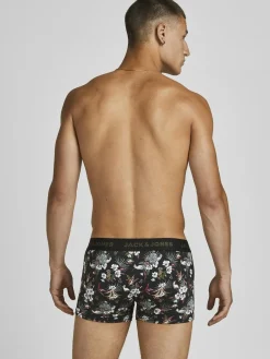 JACK & JONES Jacflower microfiber (3-pack), heren boxers normale lengte, zwart