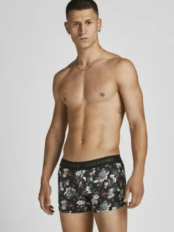 JACK & JONES Jacflower microfiber (3-pack), heren boxers normale lengte, zwart