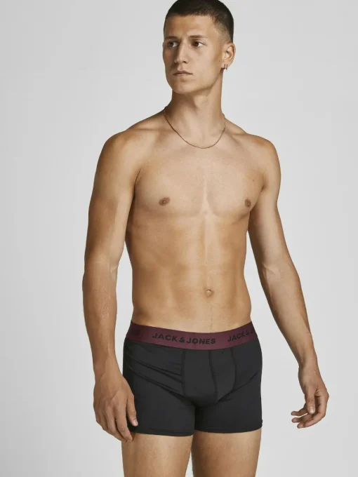 JACK & JONES Jacflower microfiber (3-pack), heren boxers normale lengte, zwart