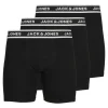 JACK & JONES Jacsolid boxer briefs (3-pack), heren boxers extra lang, zwart
