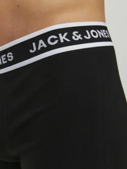 JACK & JONES Jacsolid boxer briefs (3-pack), heren boxers extra lang, zwart