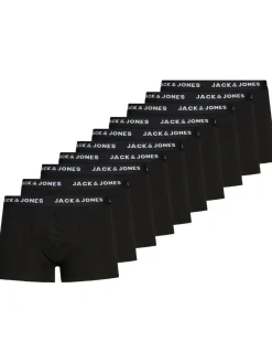 JACK & JONES Jacsolid trunks (10-pack), heren boxers normale lengte, zwart