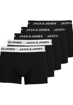 JACK & JONES Jacsolid trunks (5-pack), heren boxers normale lengte, zwart