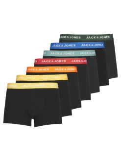 JACK & JONES Jacvito solid trunks (7-pack), heren boxers normale lengte, zwart