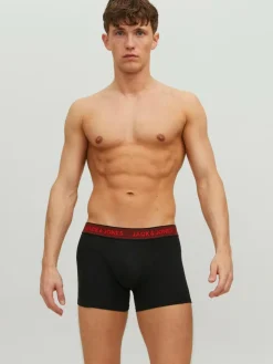 JACK & JONES Jacwaistband trunks (3-pack), heren boxers normale lengte, grijs, blauw en rood