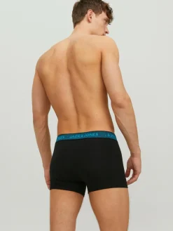 JACK & JONES Jacwaistband trunks (3-pack), heren boxers normale lengte, grijs, blauw en rood