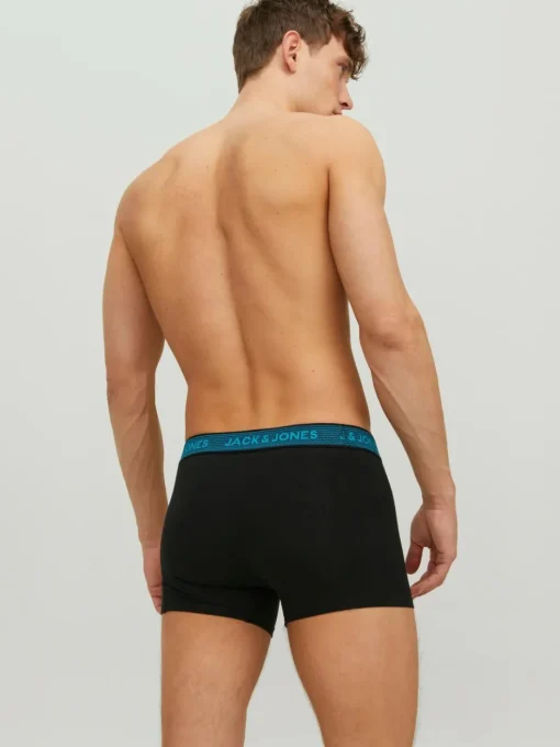 JACK & JONES Jacwaistband trunks (3-pack), heren boxers normale lengte, grijs, blauw en rood