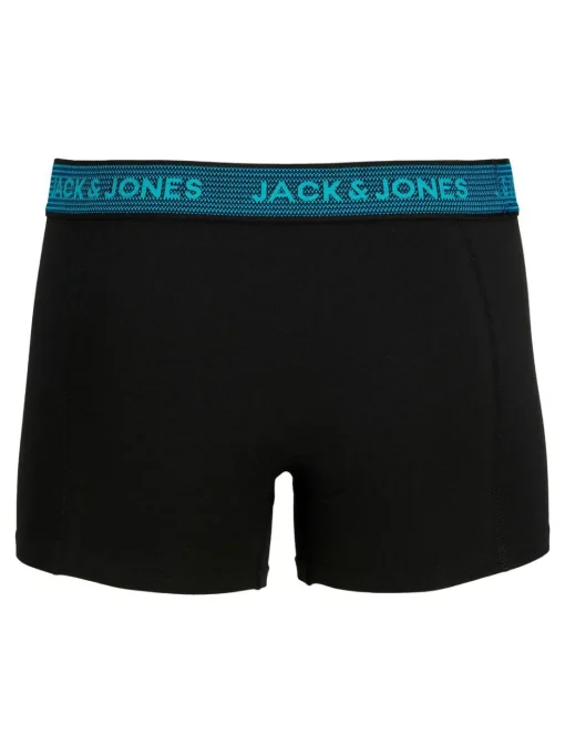 JACK & JONES Jacwaistband trunks (3-pack), heren boxers normale lengte, grijs, blauw en rood