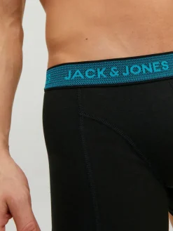 JACK & JONES Jacwaistband trunks (3-pack), heren boxers normale lengte, grijs, blauw en rood