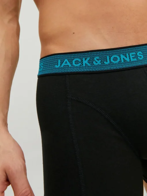 JACK & JONES Jacwaistband trunks (3-pack), heren boxers normale lengte, grijs, blauw en rood