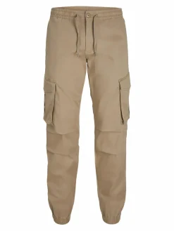 JACK & JONES Kane Noah Cuffed Cargo loose fit, heren cargo broek, camel bruin