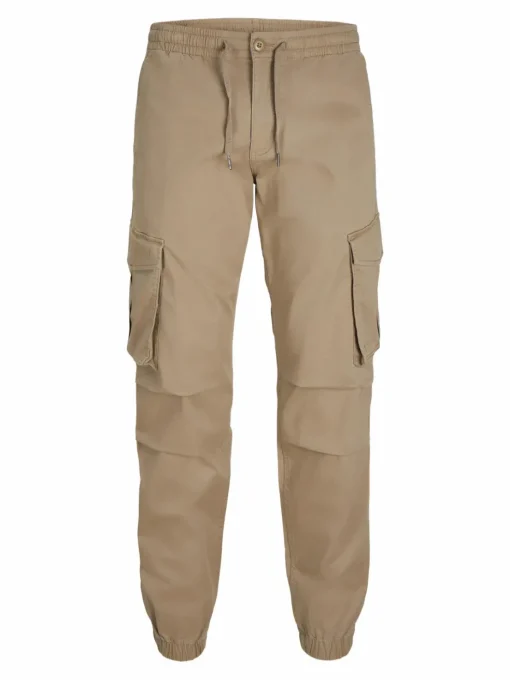 JACK & JONES Kane Noah Cuffed Cargo loose fit, heren cargo broek, camel bruin