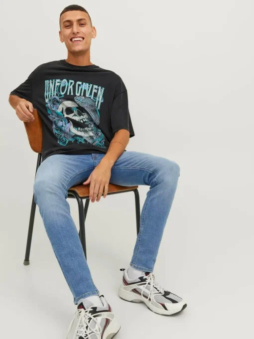 JACK & JONES Liam Original loose fit, heren jeans, denimblauw