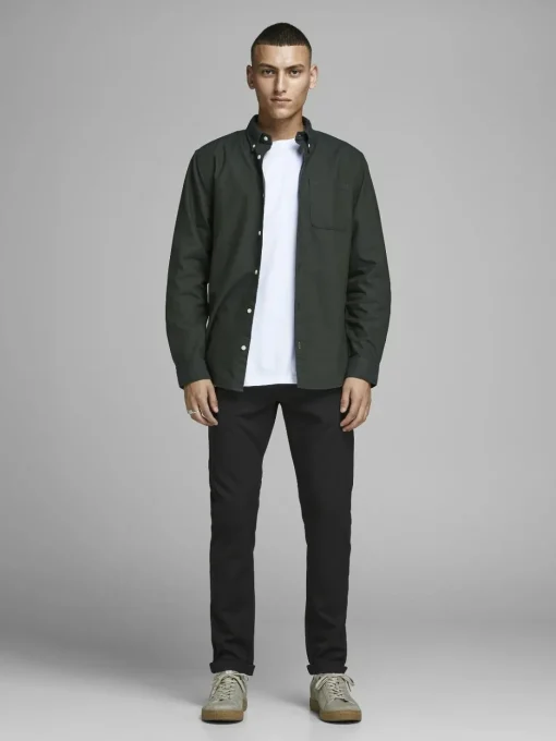 JACK & JONES Marco Connor Black loose fit, heren chino, zwart