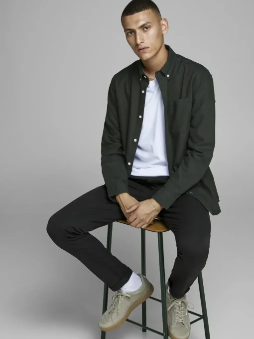 JACK & JONES Marco Connor Black loose fit, heren chino, zwart
