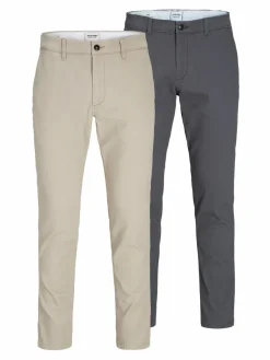 JACK & JONES Marco Dave (2-pack) loose fit, heren chino, beige en donkergrijs