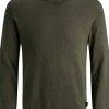 JACK & JONES slim fit coltrui katoen, olijfgroen