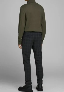 JACK & JONES slim fit coltrui katoen, olijfgroen