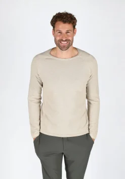 JACK & JONES slim fit trui katoen, O-hals, beige